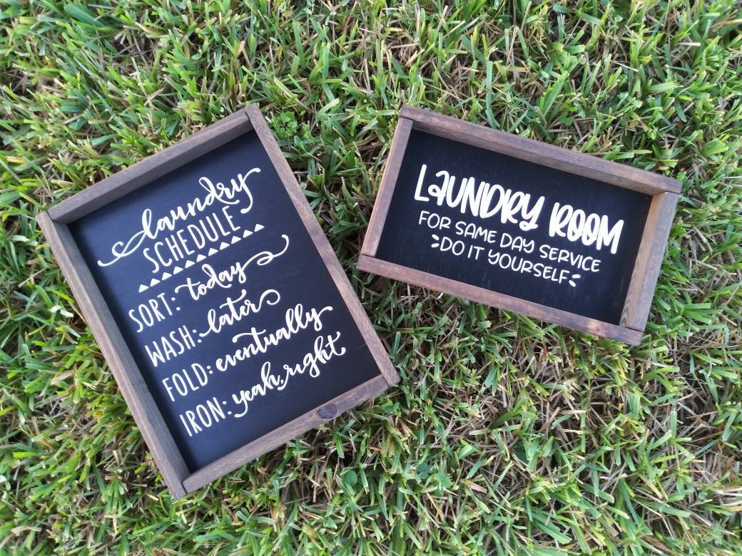 Señales de lavandería: Horario de lavandería lavandería | Etsy