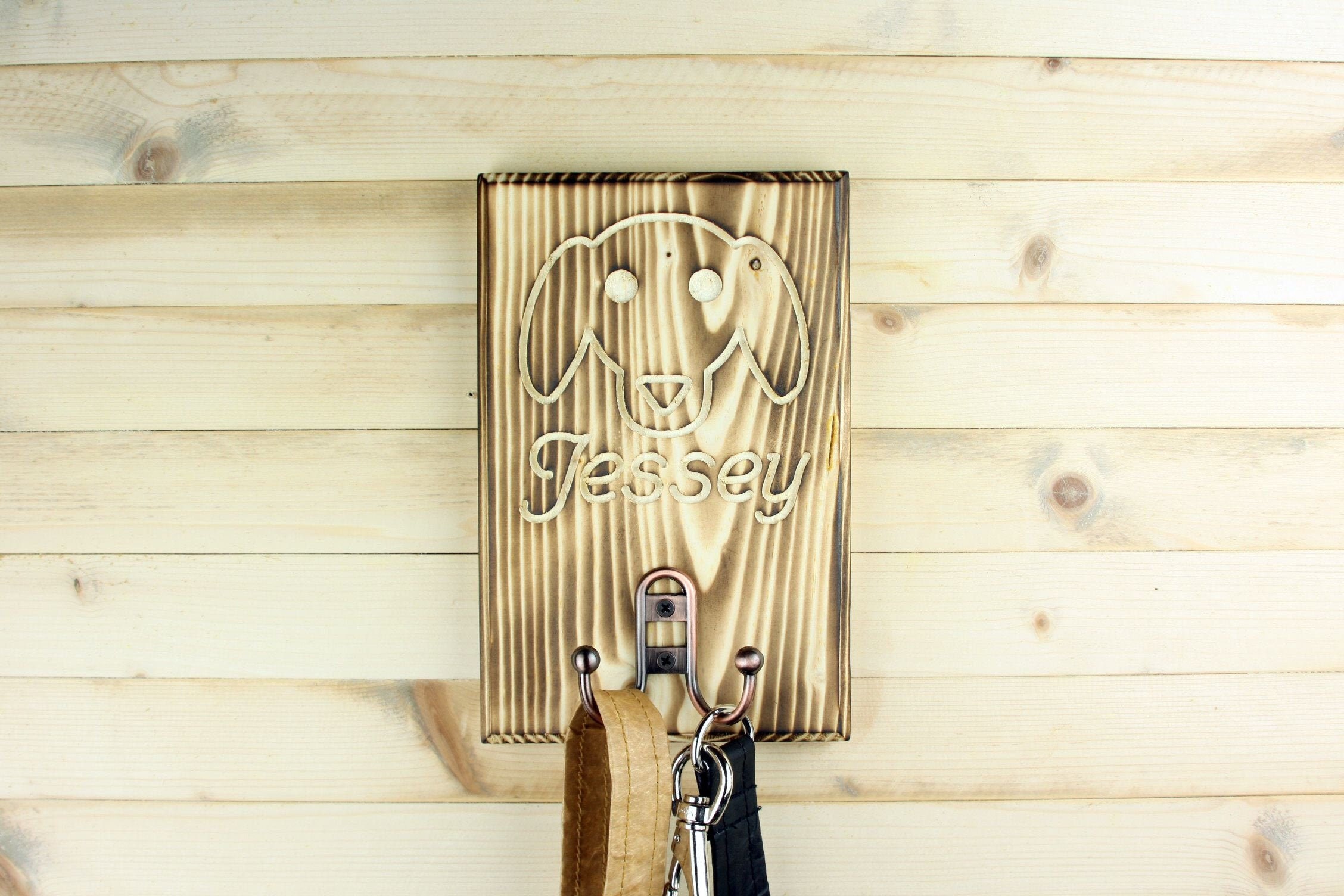 Personalized leash holder. Dog leash holder for wall. Leash Etsy