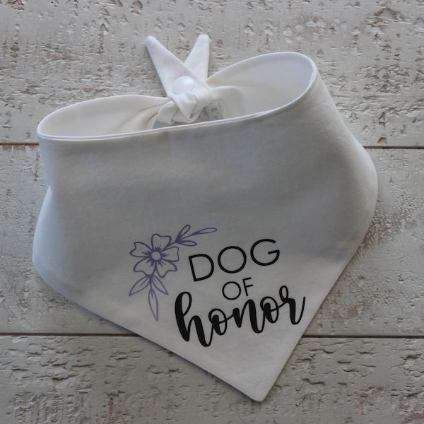 Dog of Honor / Wedding Dog Bandana / Snap Style