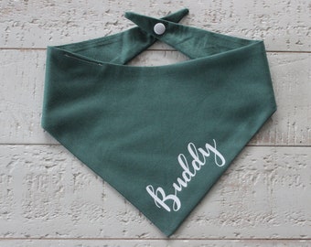 Personalized Name Dog Bandana / Sage / Snap Style