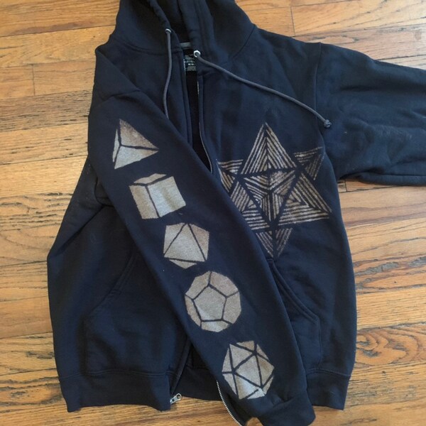 Sudadera con capucha y cremallera Merkaba de geometría sagrada de Tipper