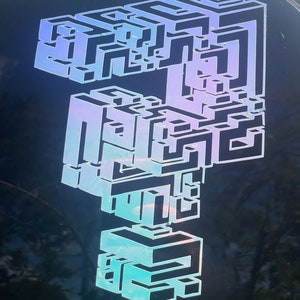 Tipper question mark holographic vinyl sticker