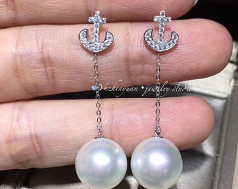 18k platinum Pearl Earrings