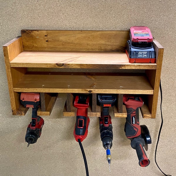 Battery Tool Charging Station & Drill Organizer Station