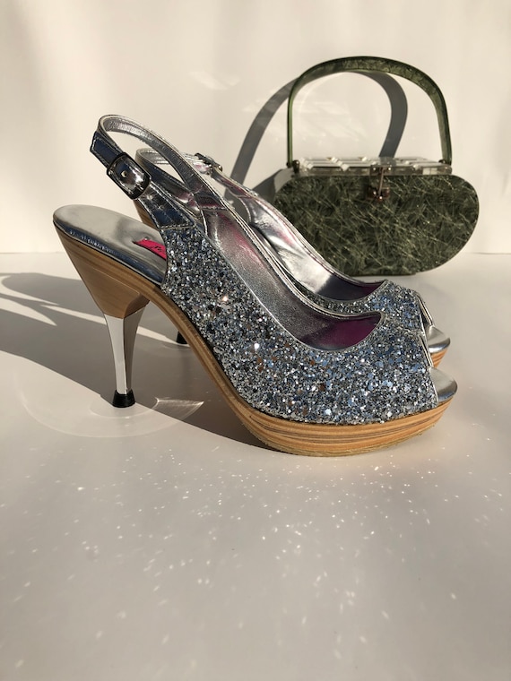 Betsey Johnson Silver Glitter Polly 