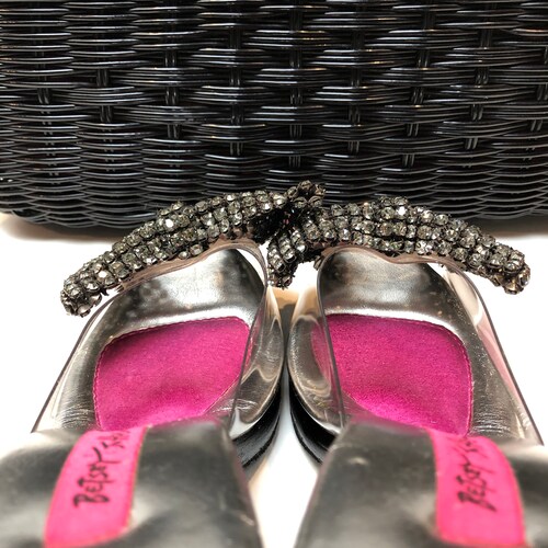 Betsey Johnson Rhinestone Bow Polly Mules. *Size shops 6