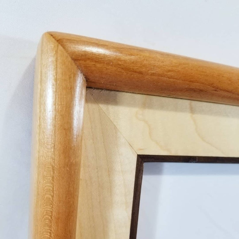 Woolf classic multi-wood carpentry art frame with mahogany curly maple and walnut 8x10