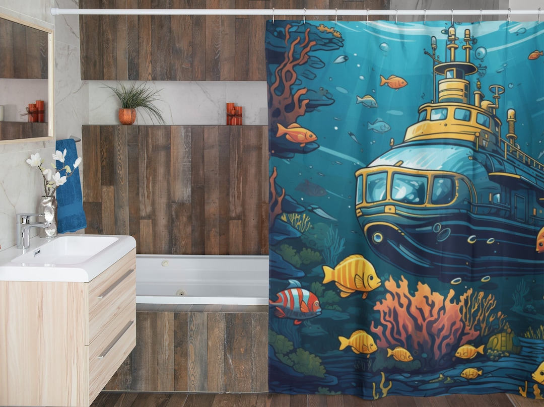 Submarine Under the Sea Explorer Shower Curtain Etsy