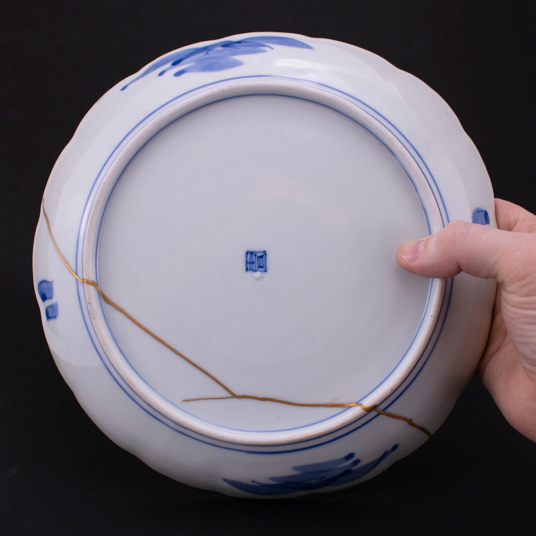 Kintsugi Repaired Hand Painted Antique Plate. Edo Period, Koimari. - Etsy