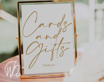 Tarjetas y regalos / Signo imprimible / Descarga instantánea de PDF+JPEG / 2 tamaños: 5x7+8x10 / Texto dorado elegante / Para boda, despedida de soltera / Tema 2