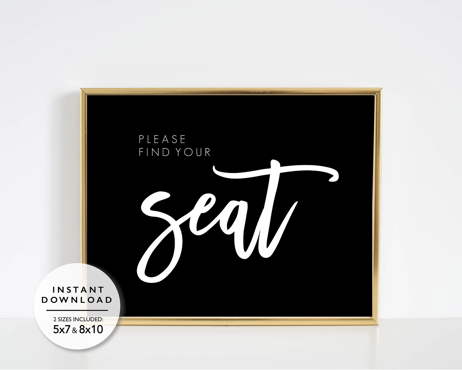Please Find Your Seat Printable Sign Instant PDF/JPEG - Etsy