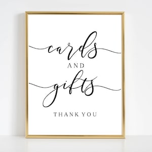 Cards And Gifts Thank You - PRINTABLE SIGN - Instant Download! For Bridal Shower | Wedding | Birthday Party | Baby Shower