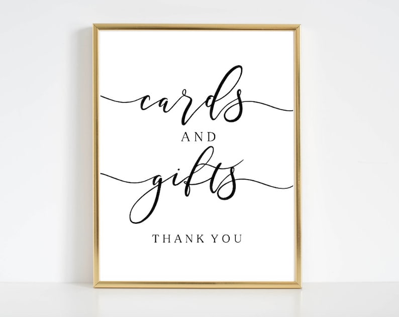 Cards and Gifts Thank You PRINTABLE SIGN Instant Download | Etsy