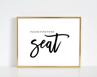 Please Find Your Seat Printable Sign Instant Download | Etsy
