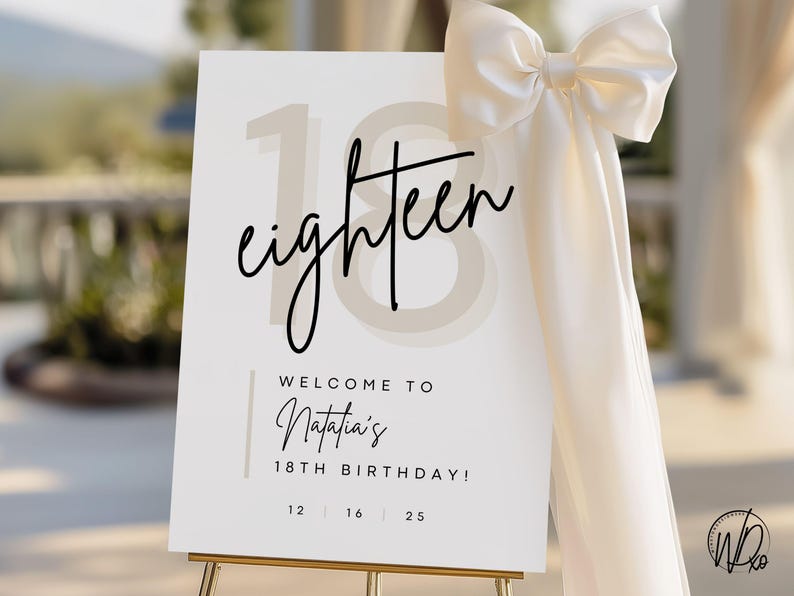 18th Birthday Welcome Sign | Editable Template | Instant Download ...