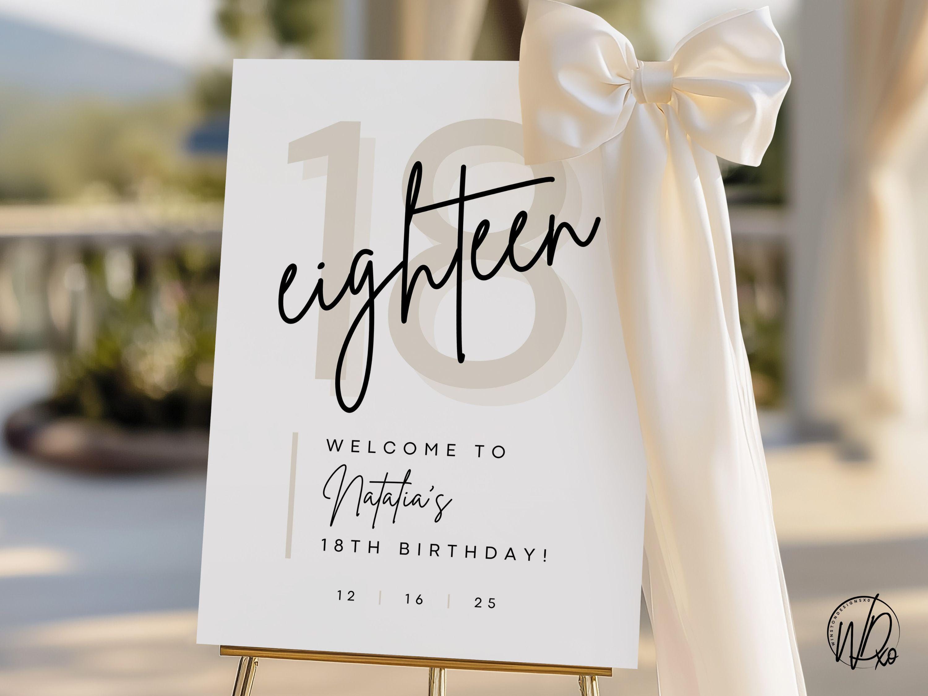 18th Birthday Welcome Sign | Editable Template | Instant Download ...