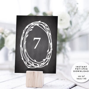 Table Numbers 1-40 Printable Signs Instant PDF/JPEG - Etsy