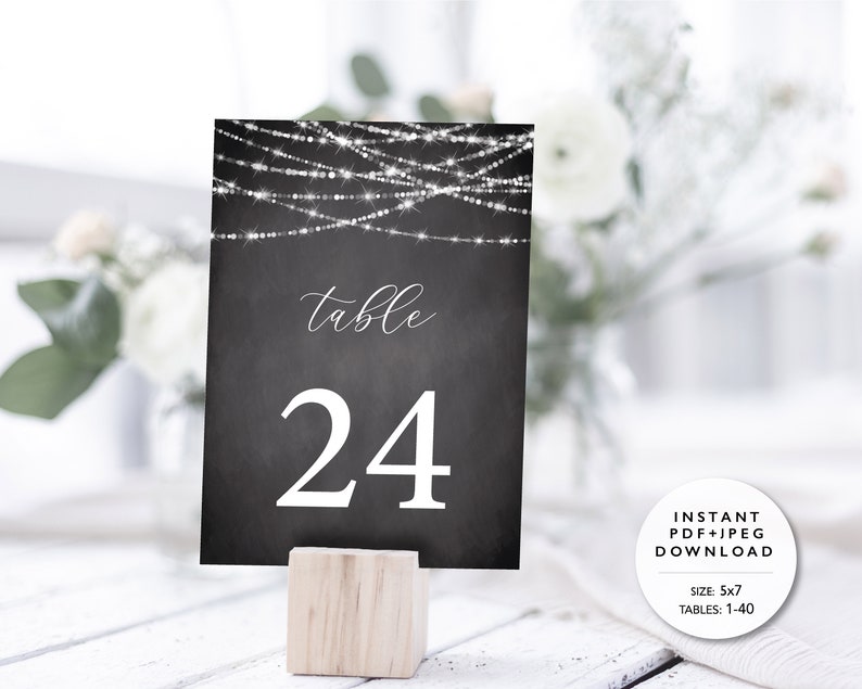 table numbers 1 40 printable signs instant pdfjpeg etsy