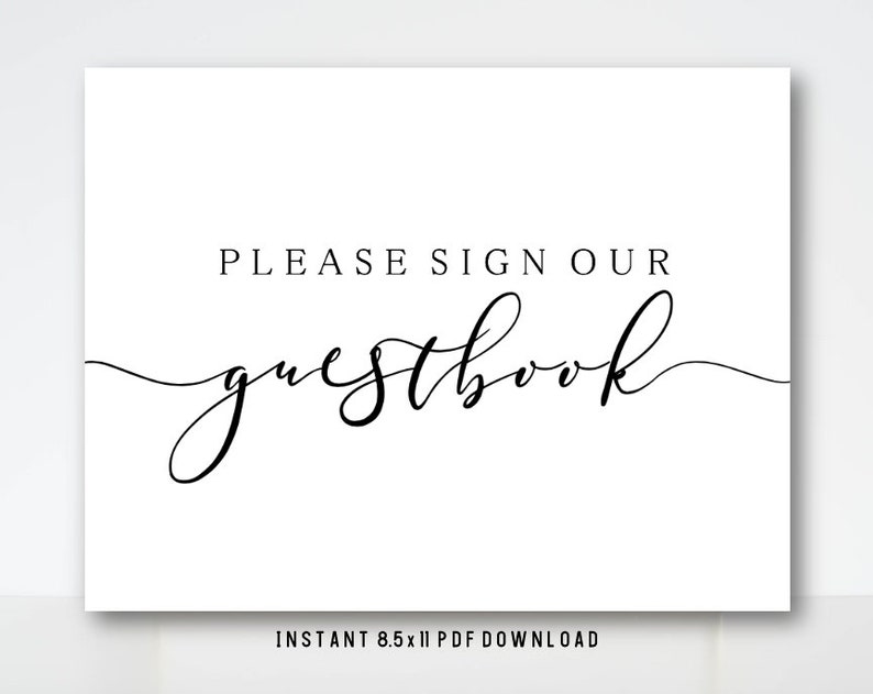 Please Sign Our Guestbook PRINTABLE SIGN Instant Download - Etsy