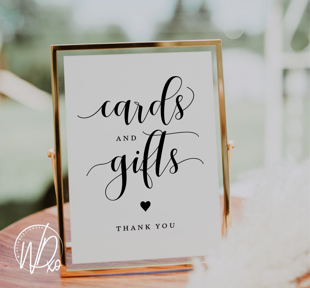 Cards and Gifts | Printable Sign | Instant Download JPEG+ PDF Files | 2 ...