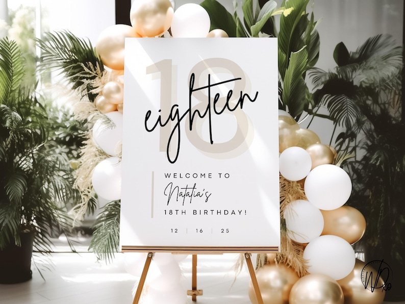 18th Birthday Welcome Sign | Editable Template | Instant Download ...