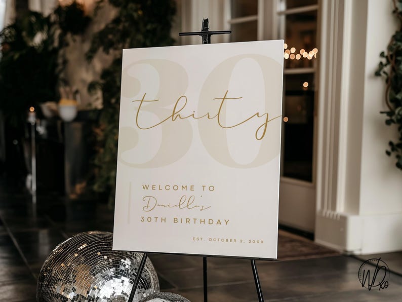 30th Birthday Welcome Sign | Editable Template | Instant Download ...