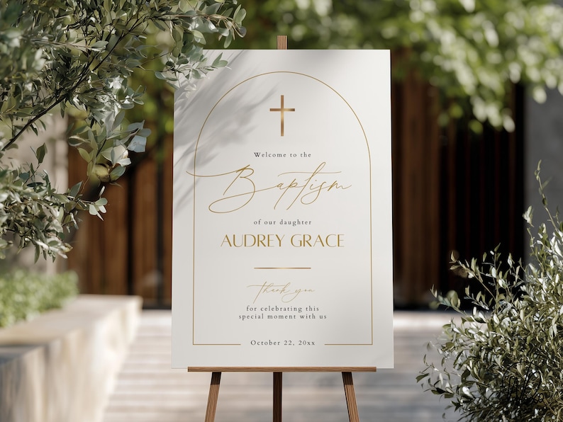 Baptism Welcome Sign | Editable Template | Instant Download | Edit FREE ...