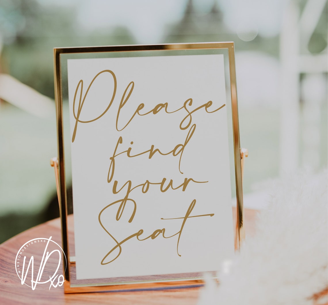 Please Find Your Seat Printable Sign Instant PDFJPEG - Etsy