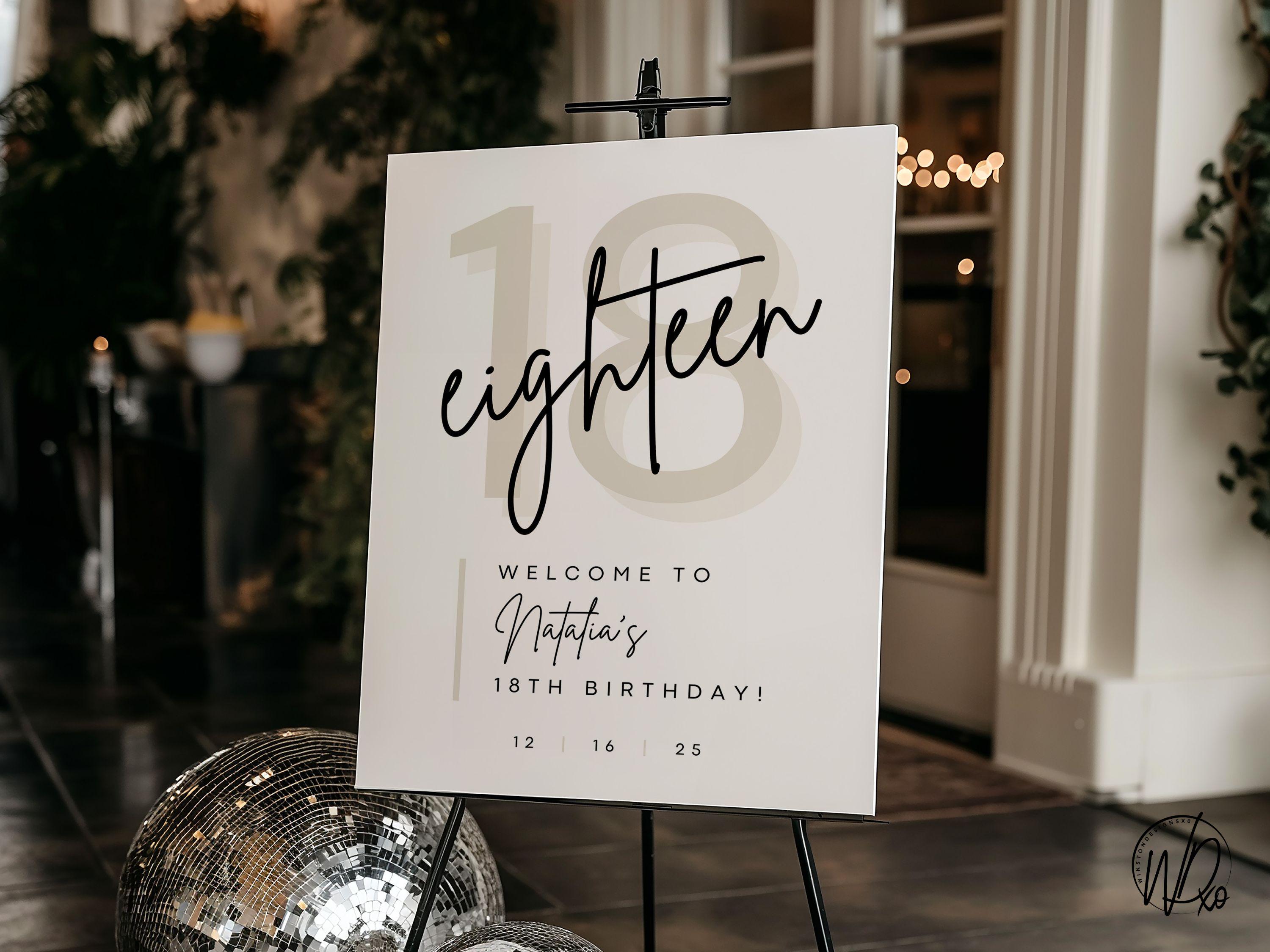 18th Birthday Welcome Sign | Editable Template | Instant Download ...
