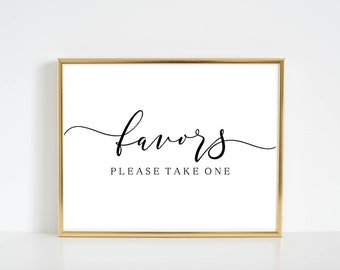 Favors Please Take One - PRINTABLE SIGN - Instant Download! For Wedding | Birthday Party | Baby Shower | Bridal Shower