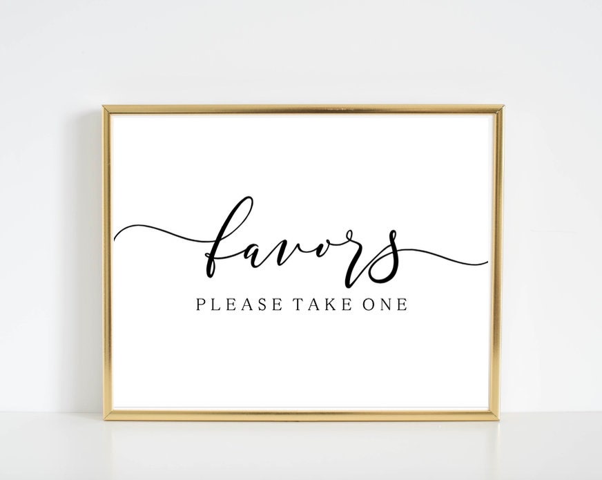 Favors Please Take One Sign Free Printable