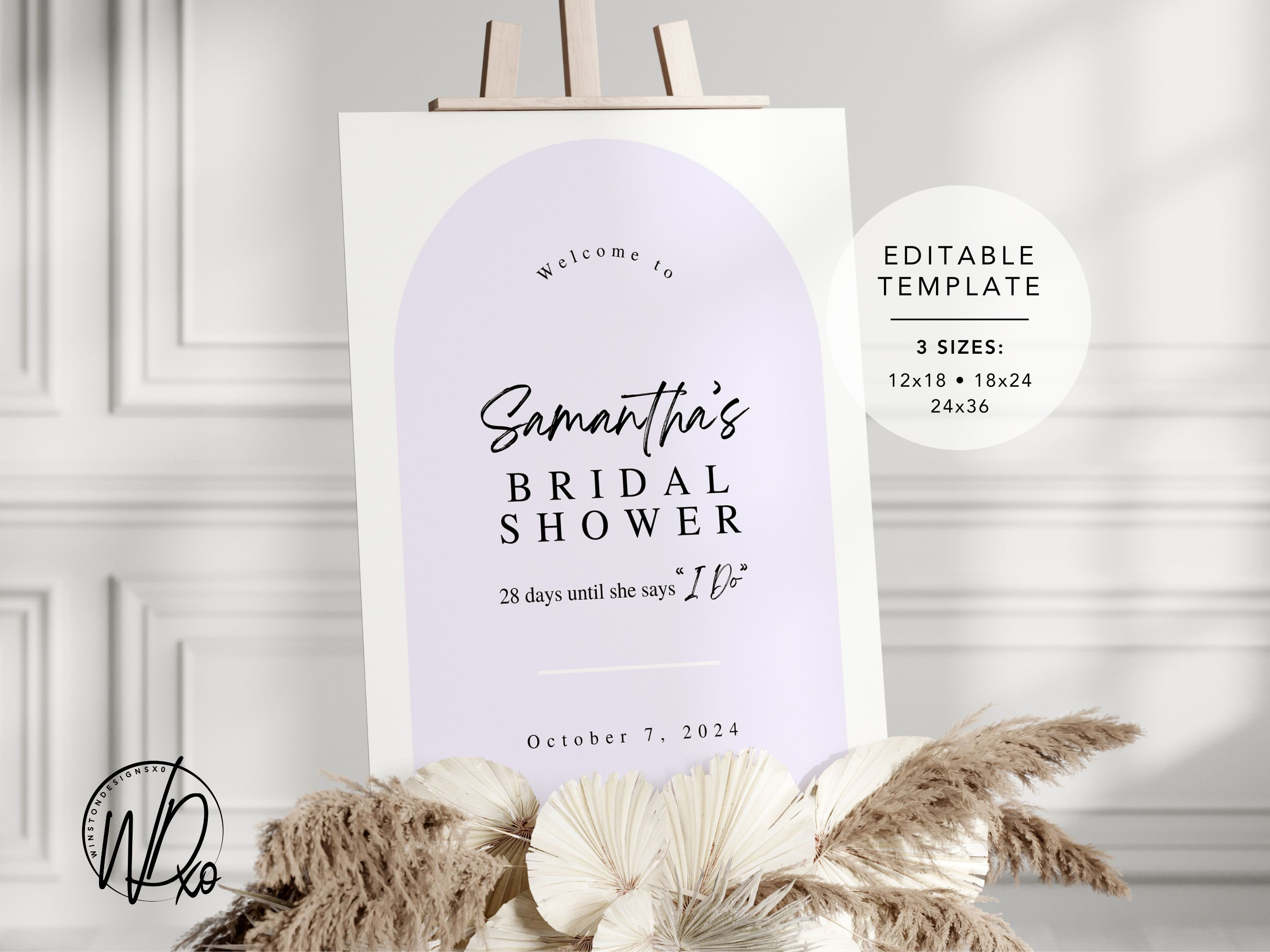 Bridal Shower Welcome Sign | Editable Template | Instant Download ...