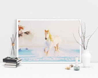 Horse horse print horse art print horse art abstract horse painting Horse landscape print horse decor horse art large canva instant download
