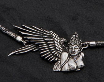 Engel 2, Sterling Silber, Handgemachte Anhänger Halskette