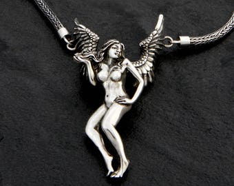 Engel 1, Sterling Silber, Handgemachte Anhänger Halskette