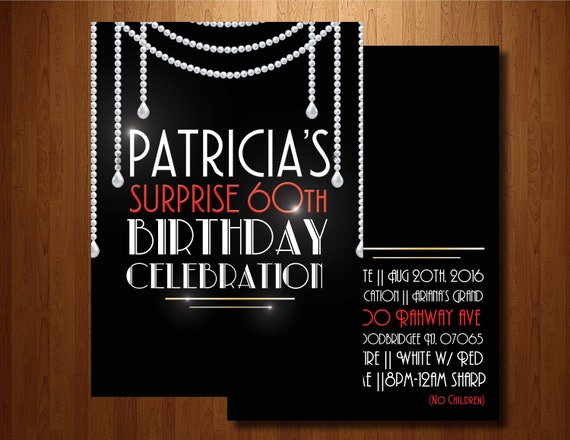 Great Gatsby Harlem Nights Invitation Etsy