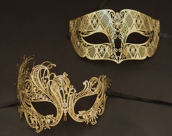 Couples Masquerade Mask Gold Venetian Party Masquerade Masks Roman Mask Mardi Gras