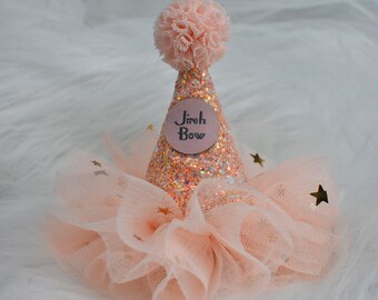 Lace Crown with Tulle 1st Birthday Crown Smash Cake Outfit Glitter hat with tulle