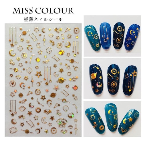 Celestial Moon and Star Nail Decals 3D Metallic Gold Nail Art Etsy Canada