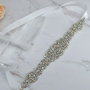 Silver Bridal Belt Rhinestone Belt Bridal Belt Sash Wedding Belt Crystal Sash