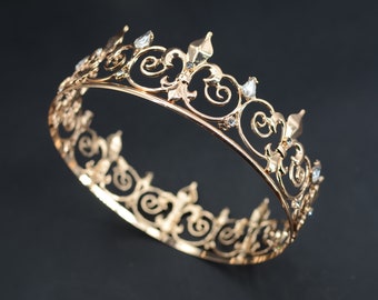 Gold Men‘s Crown Wedding Mens Crown King Crown Men's Crown for Prom Party Royal Medieval Crown Costume Accessories Tiara