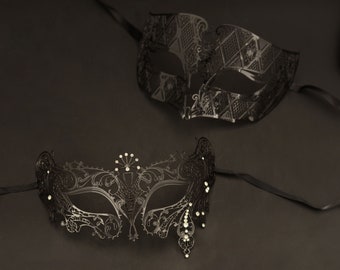 Couples Masquerade Mask Black Venetian Party Masquerade Masks