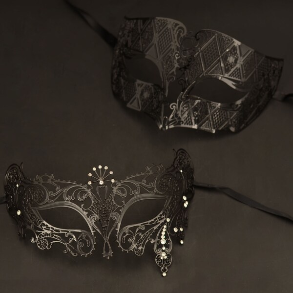 Couples Masquerade Mask Black Venetian Party Masquerade Masks