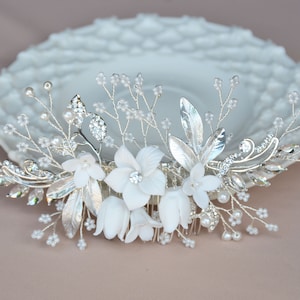 Bridal headpiece Bridal Hair Comb Pearl Hair Comb Boho Wedding Headpiece