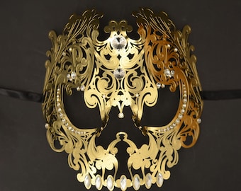 Mens Skull Mask Skull Masquerade Mask Metal Skull for Men Unique Men's Phantom Mask