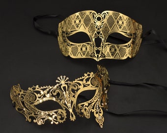 Couples Masquerade Mask Gold Venetian Party Masquerade Masks Roman Mask Mardi Gras