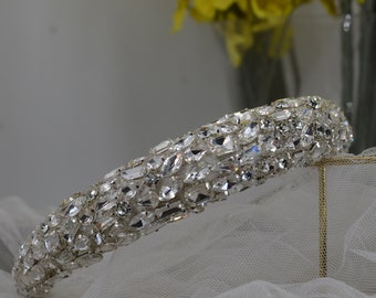 Luxury Bing Bridal Headband Crystal headband Wedding Headband Jewelled Headband in Silver