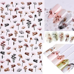 Water Effect Flowers Nail Art Nail Decals Nail Art Stickers Nail Wraps Nail Art