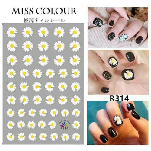Flower Nail Stickers Daisy Nail Decals Nail Sticker Nail Art Etsy