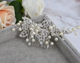 Silver Boho Bridal Wire Hair Vine Wedding Hair Comb Headpiece Wire Hair Comb